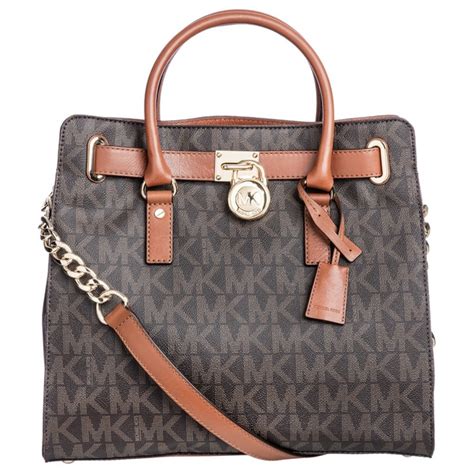 michael kors hamilton large north south brown logo tote bag|nouveau Hamilton tote bag.